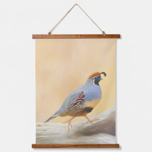 Gambrel's Quail Painting  - Original Wild Bird Art Hanging Tapestry