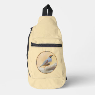 Gambrel's Quail Painting Original Wild Bird Art Sling Bag