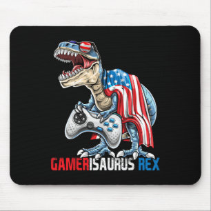 Game 4th Of July T Rex Dinosaur Amerisaurus Rex Bo Mouse Pad