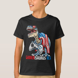 Game 4th Of July T Rex Dinosaur Amerisaurus Rex Bo T-Shirt