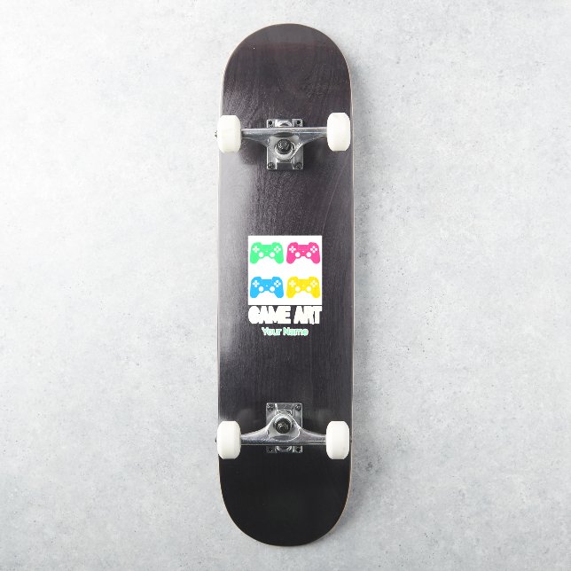 Game Art Vintage Gamepad Retro Controller Gamers (Skateboard)