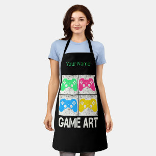 Game Art Vintage Gamepad Retro Controller Gamers Apron