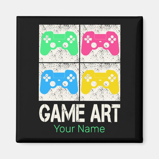 Game Art Vintage Gamepad Retro Controller Gamers Magnet (Front)