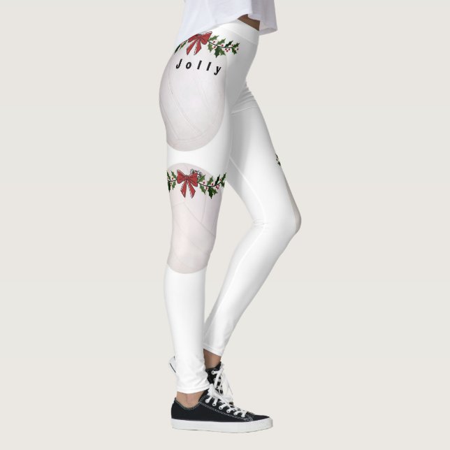 Game Ball Christmas Clalligraphy Leggings (Right)
