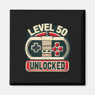 Game Birthday Tee For Men & Women Level 50 Unl Magnet
