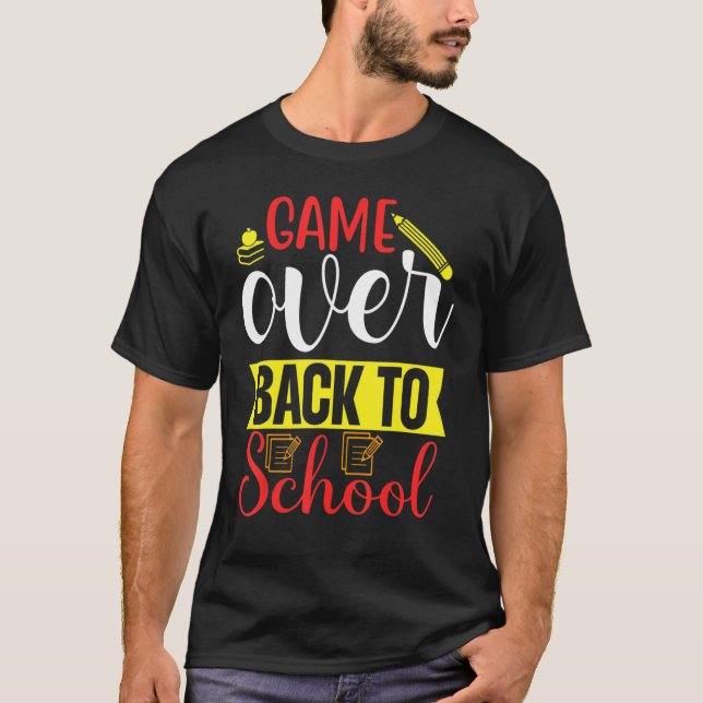 Game Book Pencil Over Back To School Portable Tabl T-Shirt (Front)