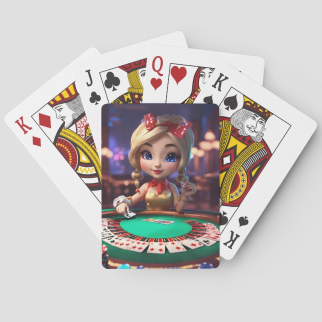 "Game Boy Casino: 3D Dice Delight" Playing Cards (Back)