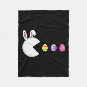 Game Bunny Eggs Easter Gamer Kids Boys Men Gaming Fleece Blanket