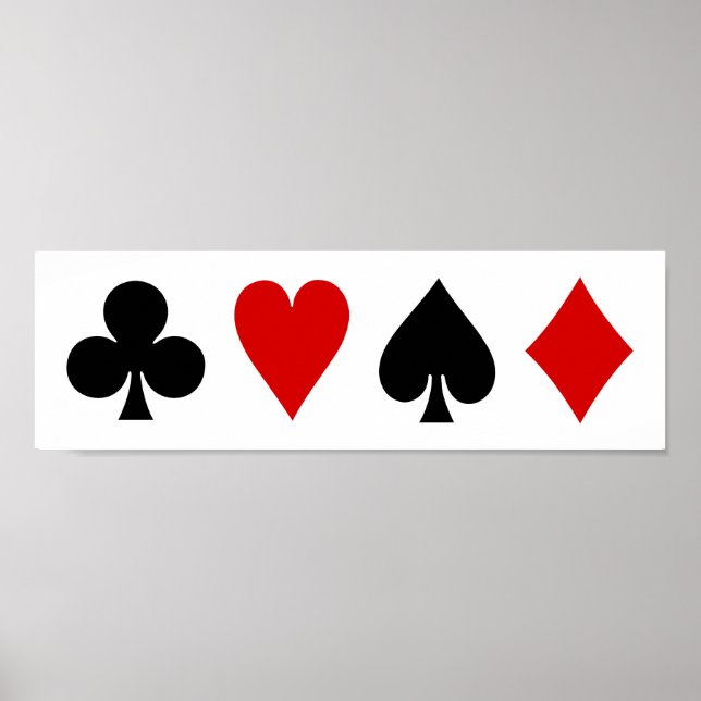 Game cards Playing cards Diamond Club Heart Spade Poster (Front)