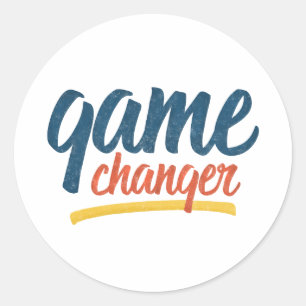Game Changer Retro Distressed Classic Round Sticker