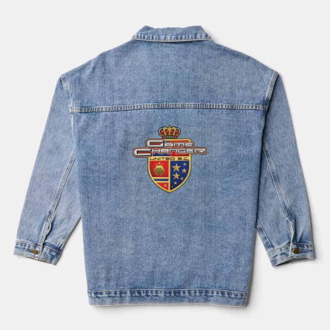 "Game Changer" Women's Blue Denim Jacket (Back)