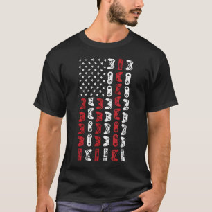 Game Controller 4Th Of July Cool Usa Flag T-Shirt