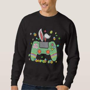 Game Controller Bunny Ears Gamer Video Games Easte Sweatshirt