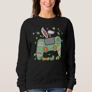 Game Controller Bunny Ears Gamer Video Games Easte Sweatshirt