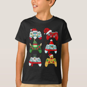 Game Controller Christmas Santa Elf Gamer Boys Xma T-Shirt