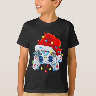 Game Controller Christmas Santa Hat Gamer Boys 1 T-Shirt