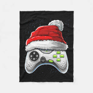 Game Controller Christmas Santa Hat Gamer Gift Boy Fleece Blanket