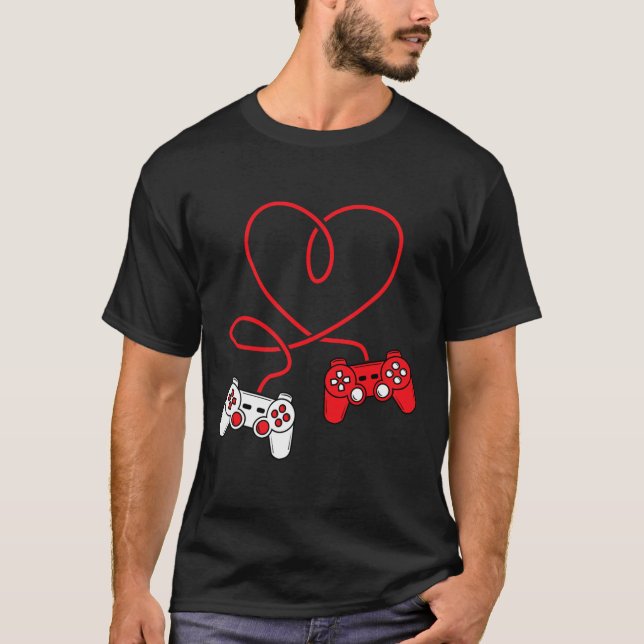 Game Controller Heart Funny Valentines Day Boy &am T-Shirt (Front)