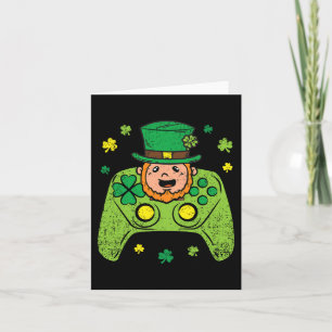 Game Controller Leprechaun St Patricks Day Gamer G Card