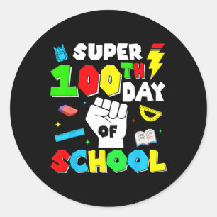 Game Controller Level 100 Days Of School Unlocked  Classic Round Sticker