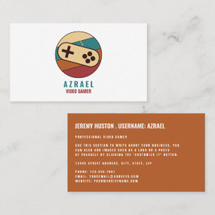 Game Controller Logo, Video Gamer Business Card