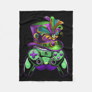 Game Controller Mardi Gras Gamers Kids Girls Men W Fleece Blanket