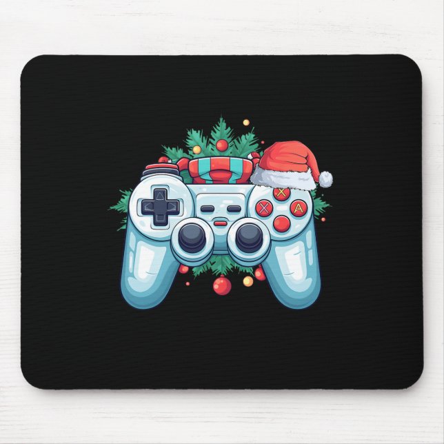 Game Controller Santa Hat Christmas Gaming X-mas G Mouse Pad (Front)