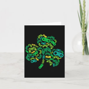 Game Controller Shamrock St Patricks Day Boys Men Card