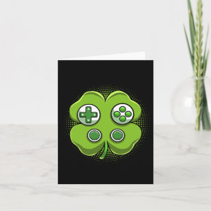 Game Controller Shamrock St Patricks Day Gamer Boy Card