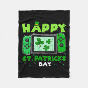 Game Controller Shamrock St Patricks Day Gamer Gam Fleece Blanket