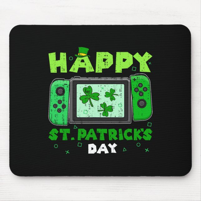Game Controller Shamrock St Patricks Day Gamer Gam Mouse Pad (Front)