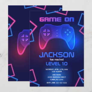 Game Controller Teen Video Game Gamer Birthday Invitation