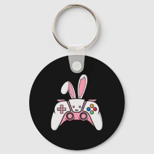 Game Controller With Bunny Ears Funny Easter Gamin Key Ring