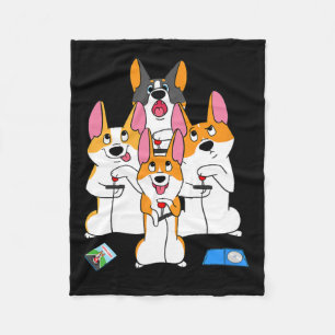 Game Corgi Video Game Graphic Gamer Meme Gaming Fleece Blanket