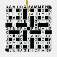 game crossword WHITE AND BLACK Ceramic Ornament