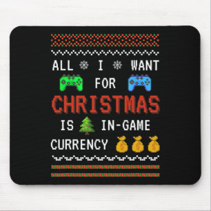 Game Currency Christmas Holiday Video Game Adult Y Mouse Pad