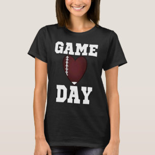 GAME DAY AMERICAN FOOTBALL HEART SPORT LOVING FANS T-Shirt