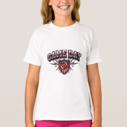 Game Day American Football Patriotic Shield Sports T-Shirt