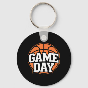 Game Day Basball Sport Player Orange Ball Cool Key Ring