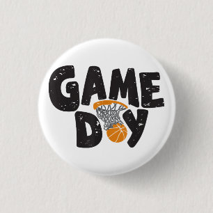 Game Day Basketball Funny Youth Men Women Sports V 3 Cm Round Badge