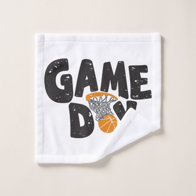 Game Day Basketball Funny Youth Men Women Sports V Wash Cloth (Wash Cloth)