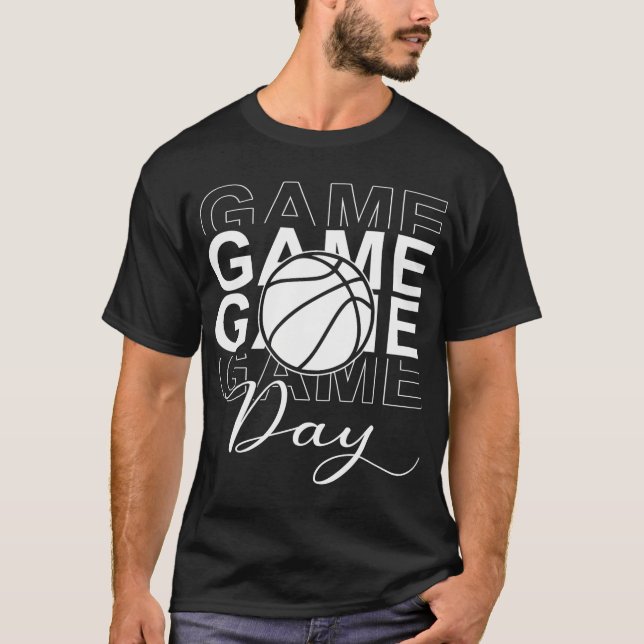 Game Day Basketball Mum For Womens Game Day Vibes  T-Shirt (Front)