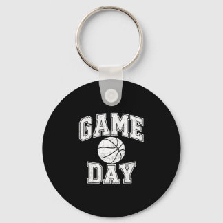 Game day basketball player and fan graphic key ring
