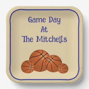 Game Day Basketball Watch Party Paper Plate