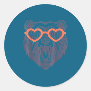 Game Day Bear Classic Round Sticker