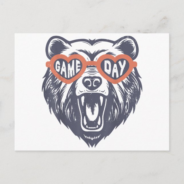 Game Day Bear  Holiday Postcard (Front)