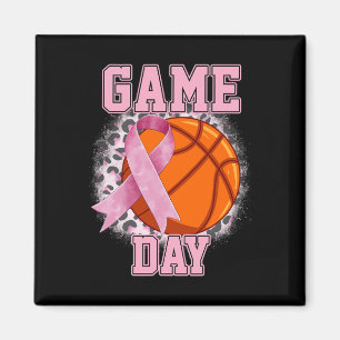 Game Day Breast Cancer Awareness Basketball Tackle Magnet