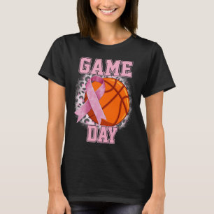 Game Day Breast Cancer Awareness Basketball Tackle T-Shirt