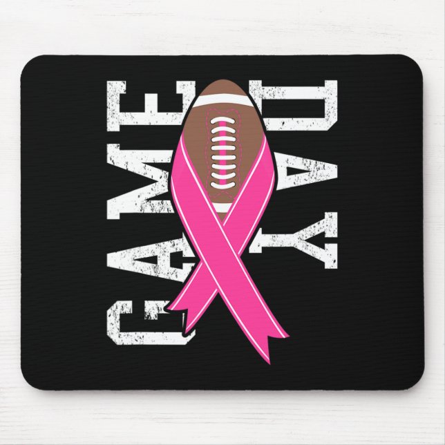 Game Day - Breast Cancer Awareness Pink Football R Mouse Pad (Front)