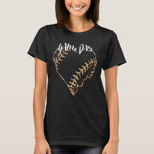 Game Day Camo Softball Heart Softball Baseball Fan T-Shirt
